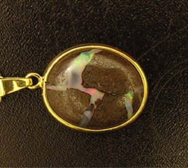 Opal pendant, rear view