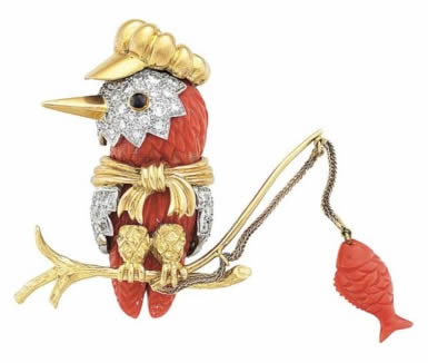 Kingfisher brooch by Donald Claflin