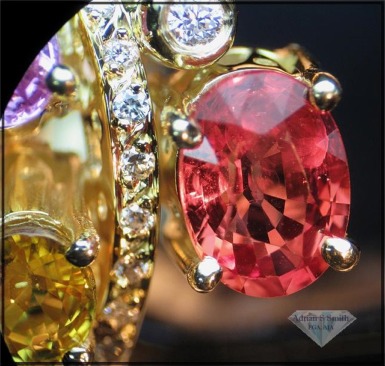 fancy coloured sapphire in a ring