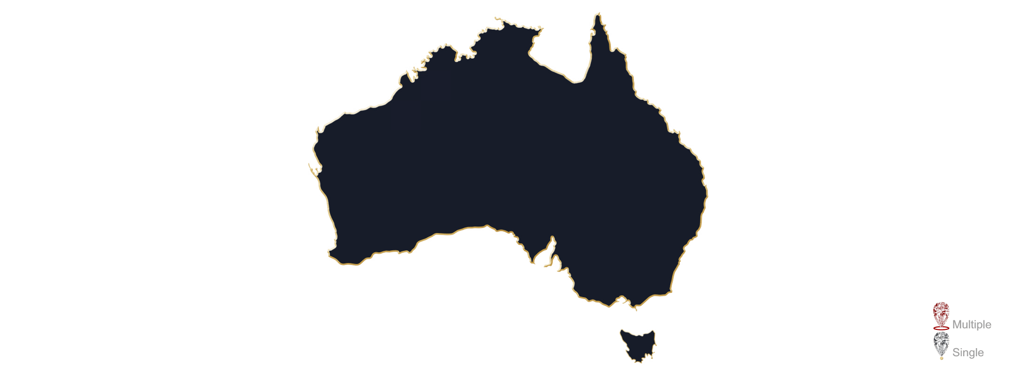A map showing the location of Australian Jewellery Valuers