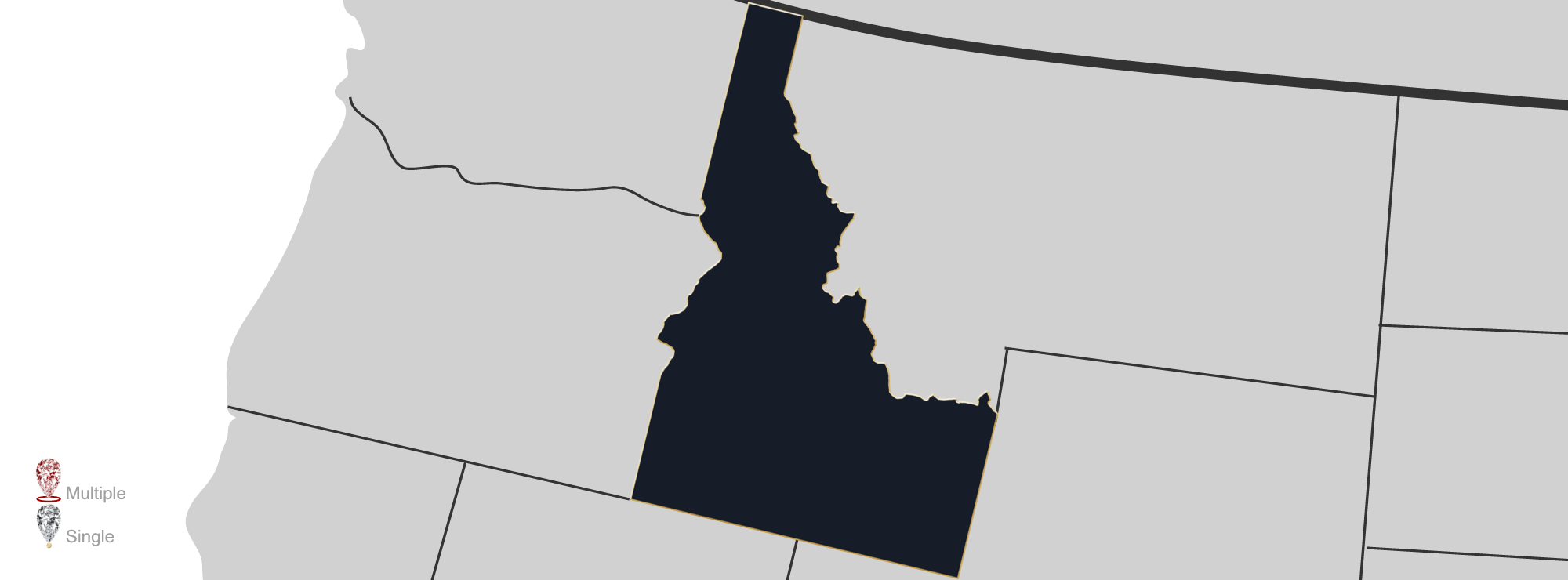Map showing location of Jewelry Appraisers in Idaho