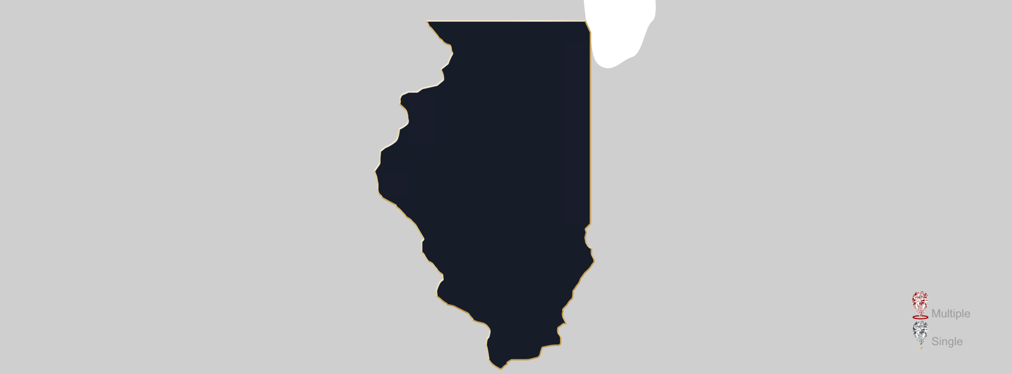 Map showing location of jewelry appraisers in Illinois