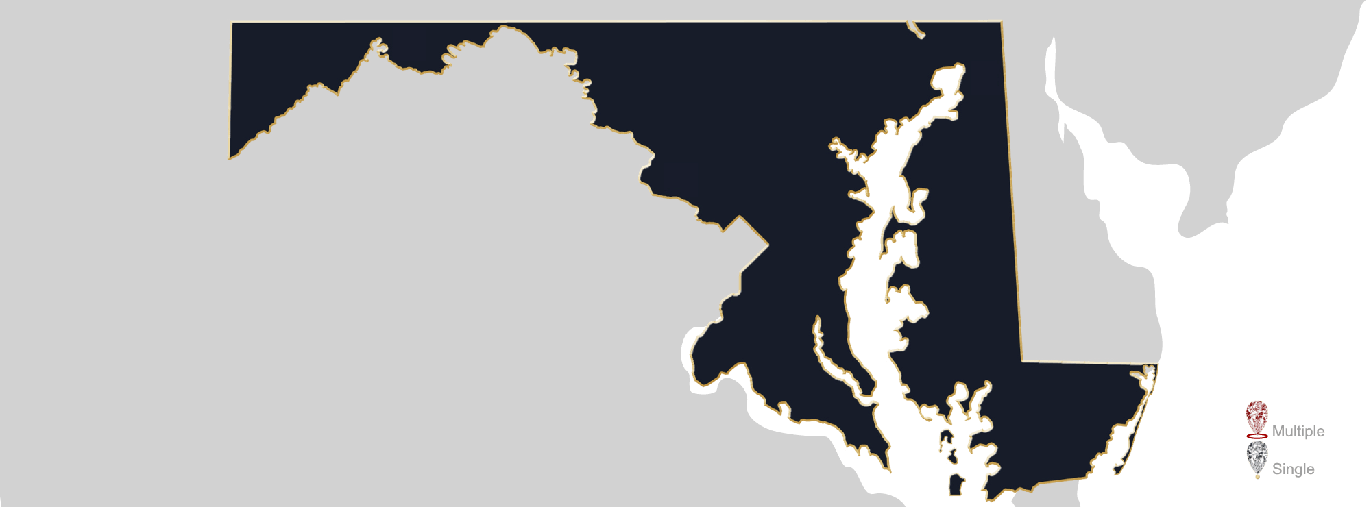 Map showing location of Jewelry Appraisers in Maryland